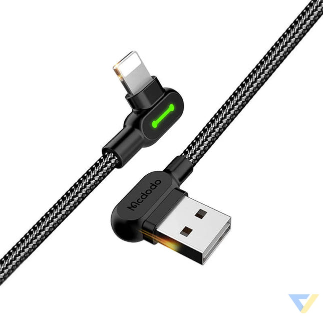 USB to Lightning cable Mcdodo CA 4673 angled 1.8m (black) USB to Lightning