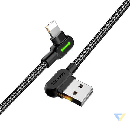 USB to Lightning cable Mcdodo CA 4673 angled 1.8m (black) USB to Lightning