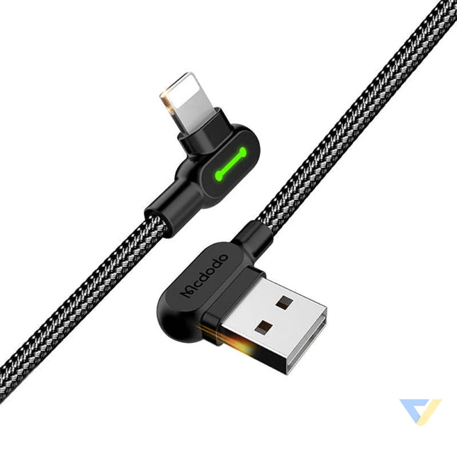 USB to Lightning cable Mcdodo CA 4673 angled 1.8m (black) USB to Lightning
