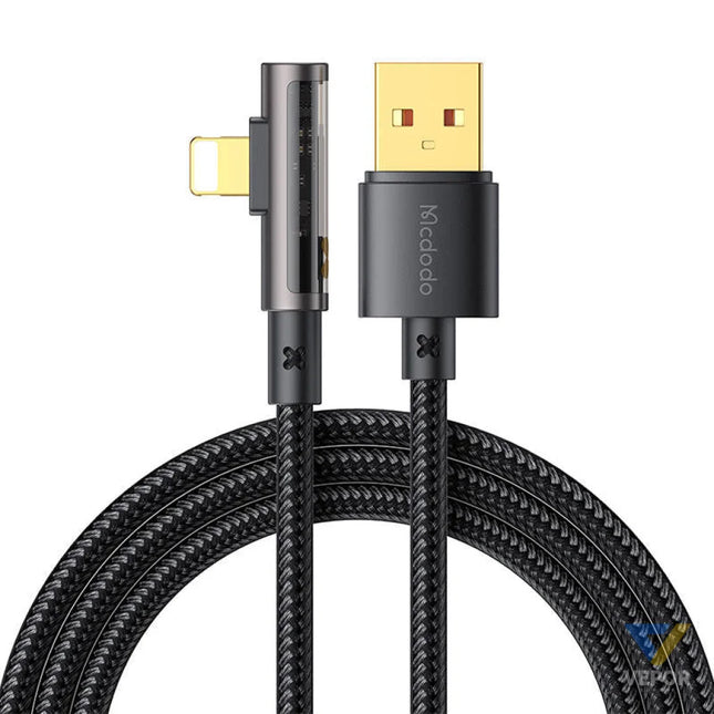 USB to lightning prism 90 degree cable Mcdodo CA 3511 1.8m (black) USB to Lightning