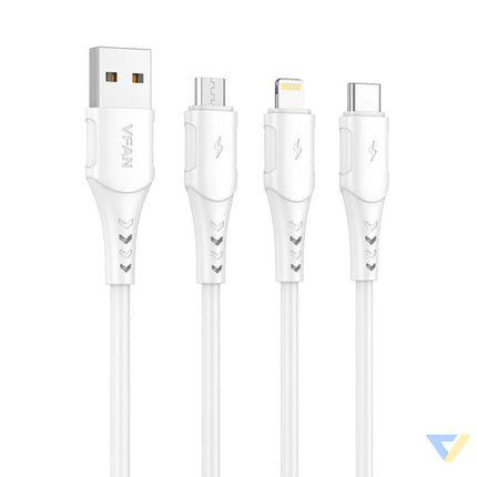 USB to Micro USB cable VFAN Colorful X12 3A 1m (white) USB to Micro USB