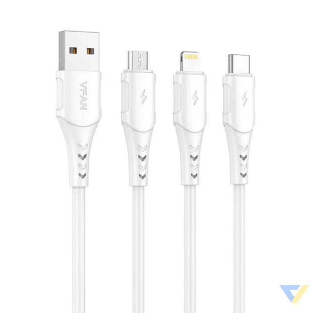 USB to Micro USB cable VFAN Colorful X12 3A 1m (white) USB to Micro USB