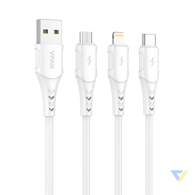 USB to Micro USB cable VFAN Colorful X12 3A 1m (white) USB to Micro USB