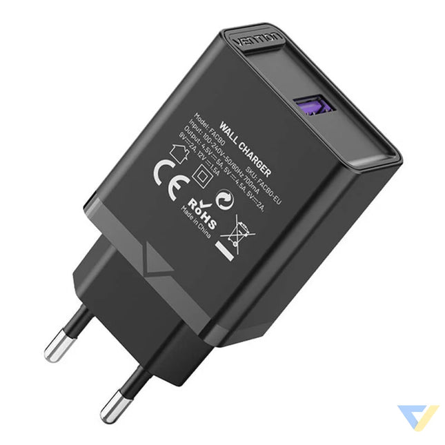 Vention FACB0 EU USB Charger 22.5W (black) mains chargers