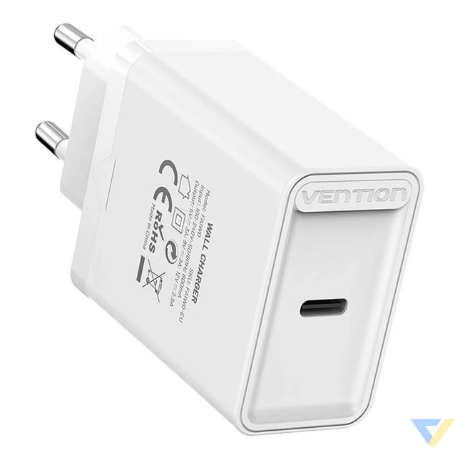 Vention FAIW0 EU USB C 30W wall charger (white) mains chargers