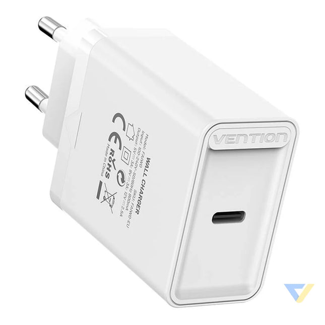Vention FAIW0 EU USB C 30W wall charger (white) mains chargers