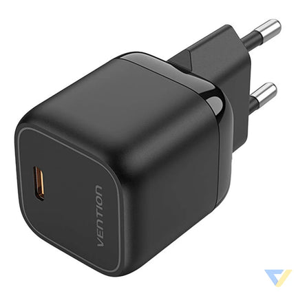 Vention FAKB0 EU USB C GaN 30W power charger (black) mains chargers