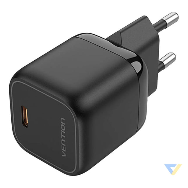 Vention FAKB0 EU USB C GaN 30W power charger (black) mains chargers