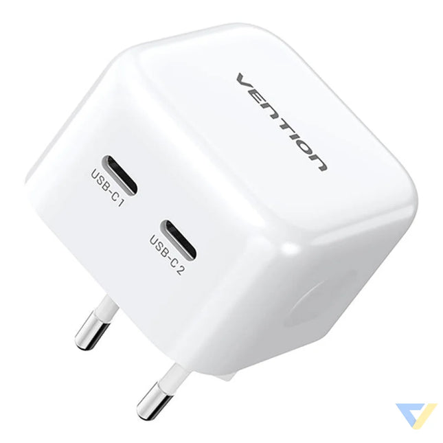 Vention FBPW0 EU USB(C + C) GaN (35W/35W) mains charger (white) mains chargers