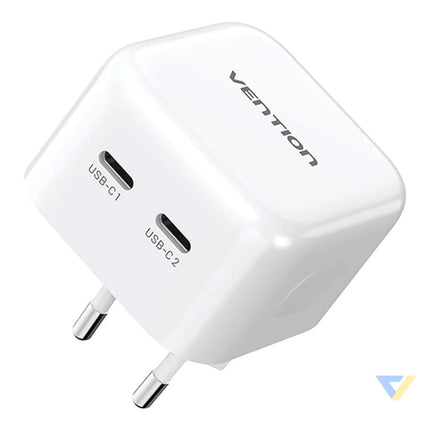Vention FBPW0 EU USB(C + C) GaN (35W/35W) mains charger (white) mains chargers