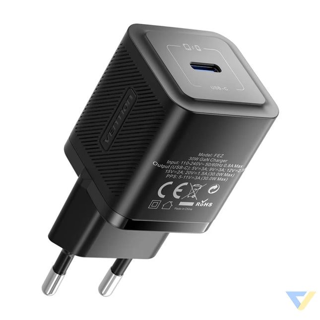 Vention FEZW0 EU USB C GaN power charger (30W) (black) mains chargers