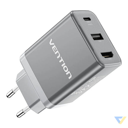 Vention FJAH0 EU USB(C + A) + HDMI GaN mains charger (60W/5W/4K@60Hz) (grey) mains chargers