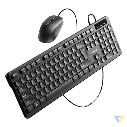 Vention KTCB0 EN Wired Keyboard + Mouse + Mouse Pad Set (Black) Mice keyboards