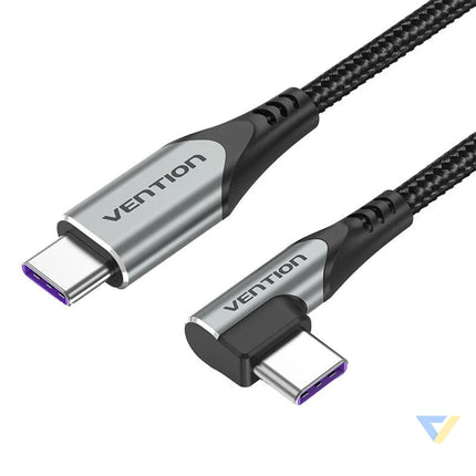 Vention TAKHF USB C to USB C 5A angle cable (gray) USB C to USB C