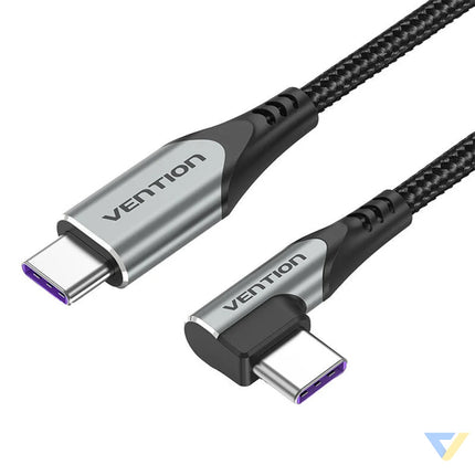 Vention TAKHF USB C to USB C 5A angle cable (gray) USB C to USB C
