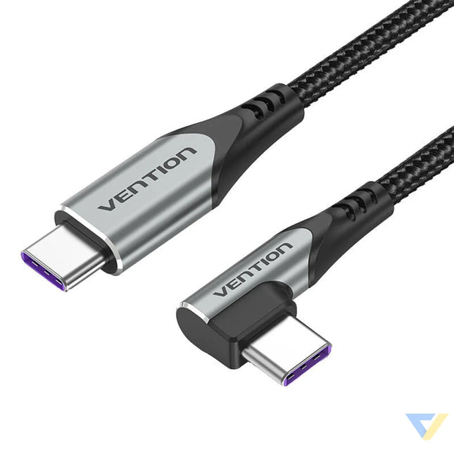 Vention TAKHF USB C to USB C 5A angle cable (gray) USB C to USB C