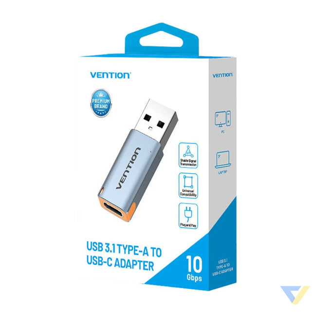 Vention USB adapter CUAH0 USB A 3.1 male to USB C female (gray) Adapters connectors and converters