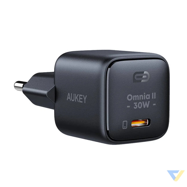 Wall Charger Aukey PA B1L,USB C 30W (black) mains chargers