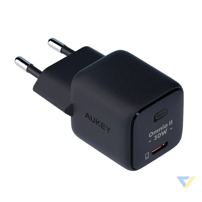 Wall Charger Aukey PA B1L,USB C 30W (black) mains chargers