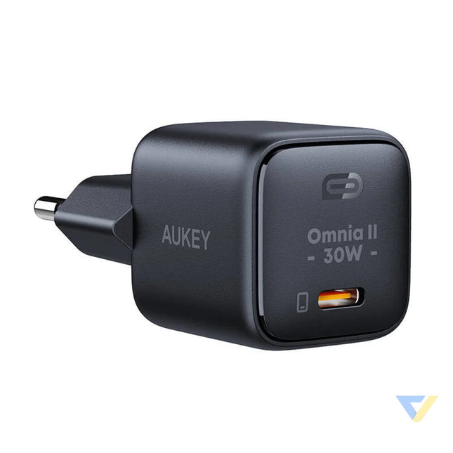 Wall Charger Aukey PA B1L,USB C 30W (black) mains chargers