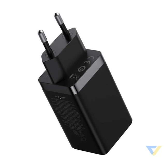 Wall charger Baseus GaN5 Pro 2xUSB C + USB 65W (black) mains chargers