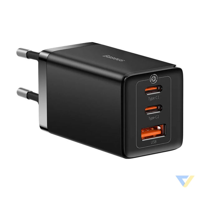 Wall charger Baseus GaN5 Pro 2xUSB C + USB 65W (black) mains chargers