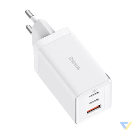 Wall charger Baseus GaN5 Pro 2xUSB C + USB 65W (white) mains chargers
