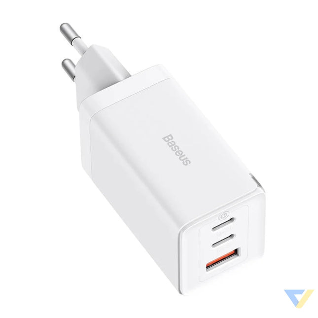 Wall charger Baseus GaN5 Pro 2xUSB C + USB 65W (white) mains chargers