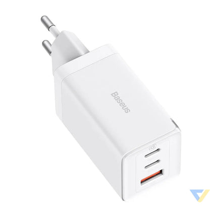 Wall charger Baseus GaN5 Pro 2xUSB C + USB 65W (white) mains chargers