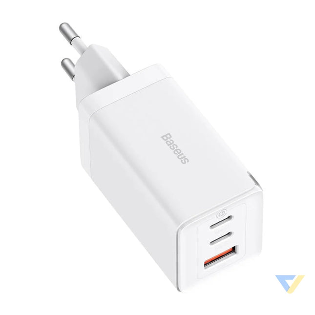 Wall charger Baseus GaN5 Pro 2xUSB C + USB 65W (white) mains chargers