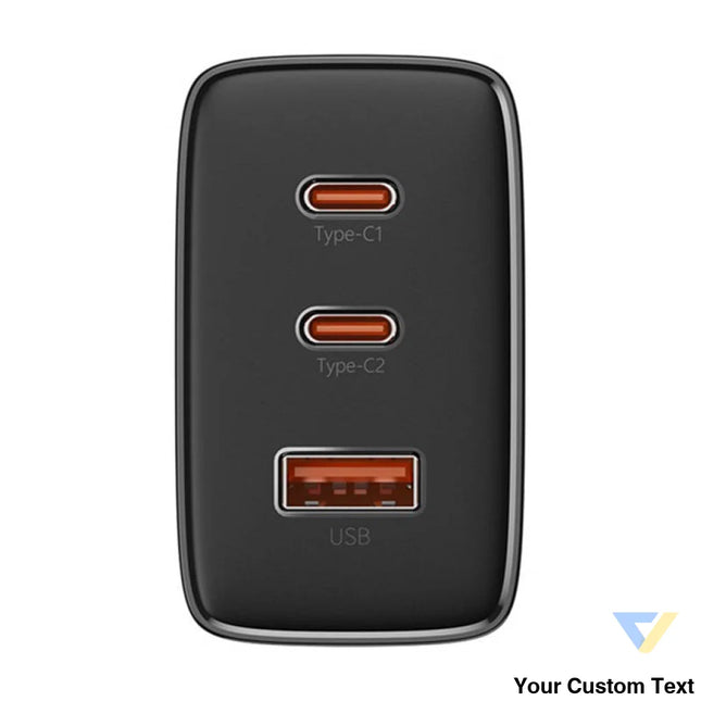 Wall charger Baseus OS Cube Pro 2xUSB C + USB 65W (black) mains chargers