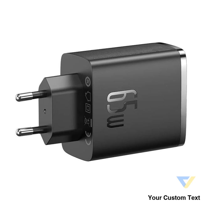 Wall charger Baseus OS Cube Pro 2xUSB C + USB 65W (black) mains chargers