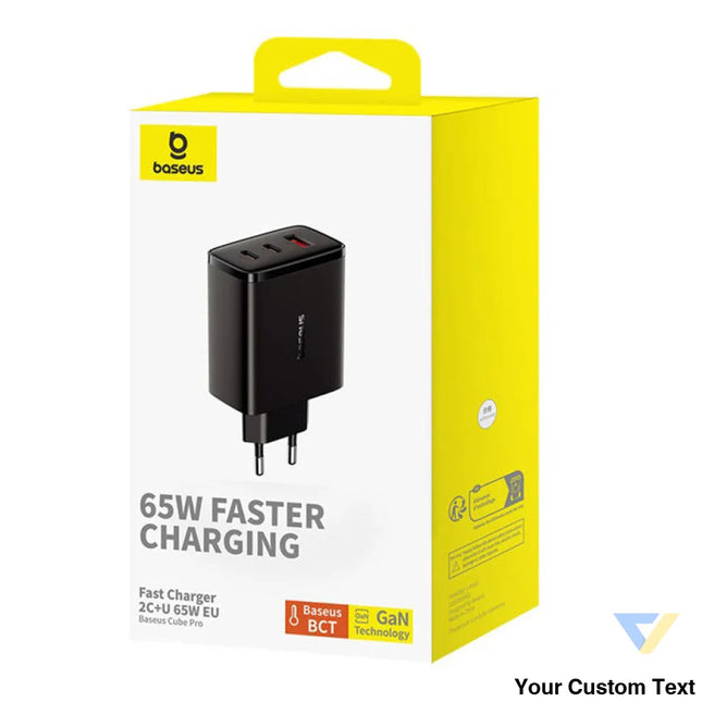 Wall charger Baseus OS Cube Pro 2xUSB C + USB 65W (black) mains chargers