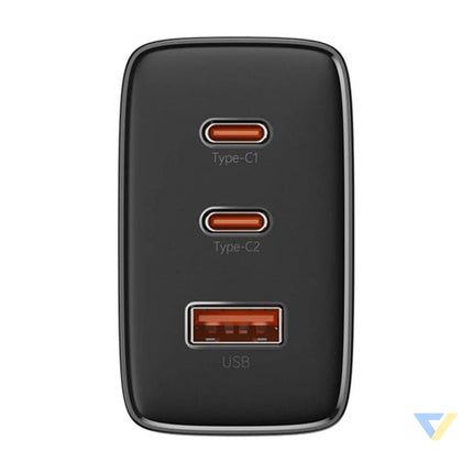Wall charger Baseus OS Cube Pro 2xUSB C + USB 65W (black) mains chargers