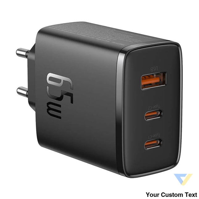 Wall charger Baseus OS Cube Pro 2xUSB C + USB 65W (black) mains chargers