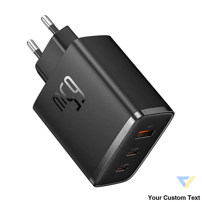 Wall charger Baseus OS Cube Pro 2xUSB C + USB 65W (black) mains chargers