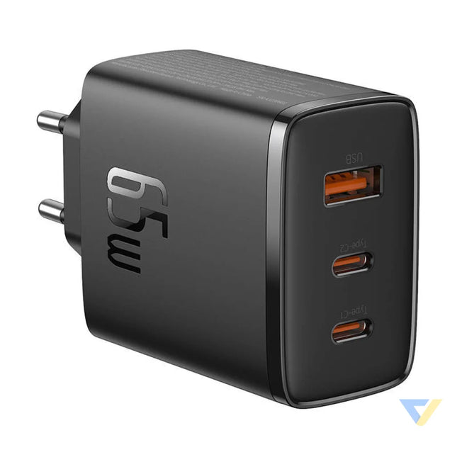 Wall charger Baseus OS Cube Pro 2xUSB C + USB 65W (black) mains chargers