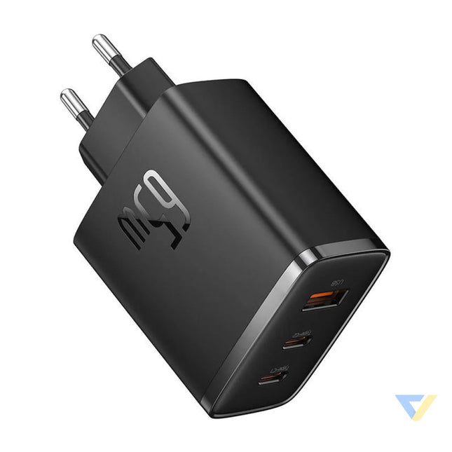 Wall charger Baseus OS Cube Pro 2xUSB C + USB 65W (black) mains chargers