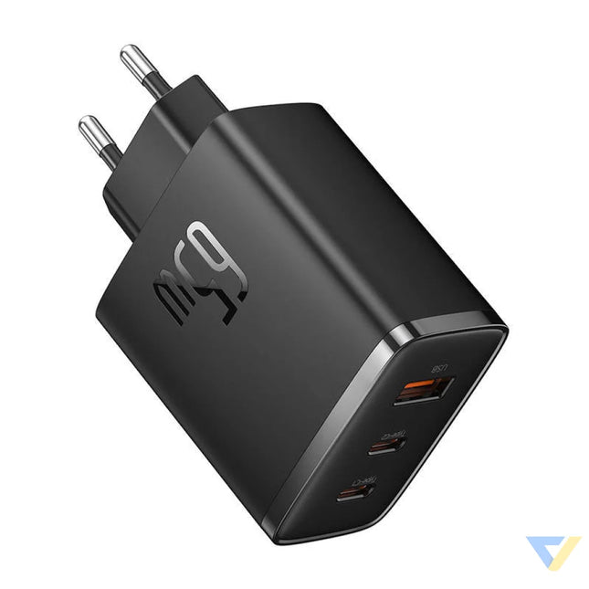 Wall charger Baseus OS Cube Pro 2xUSB C + USB 65W (black) mains chargers