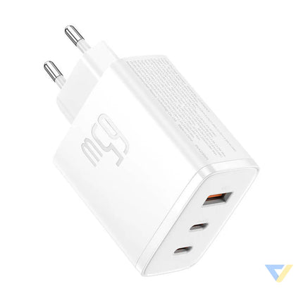 Wall charger Baseus OS Cube Pro 2xUSB C + USB 65W (white) mains chargers