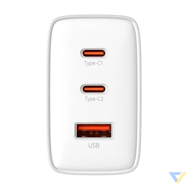 Wall charger Baseus OS Cube Pro 2xUSB C + USB 65W (white) mains chargers