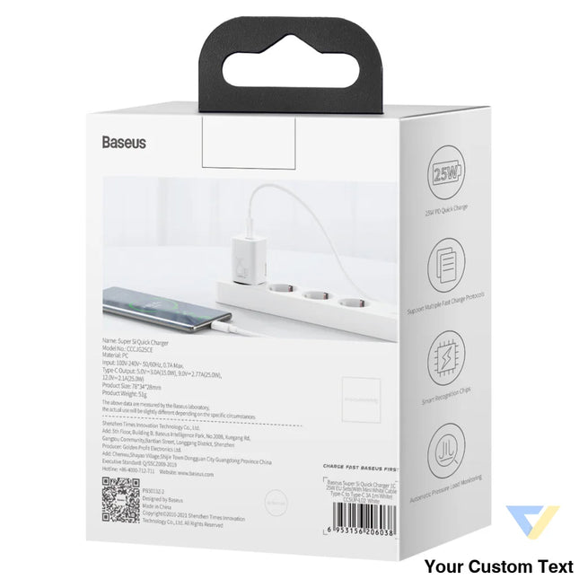 Wall charger Baseus Super Si Quick Charger 1C 25W (white) mains chargers
