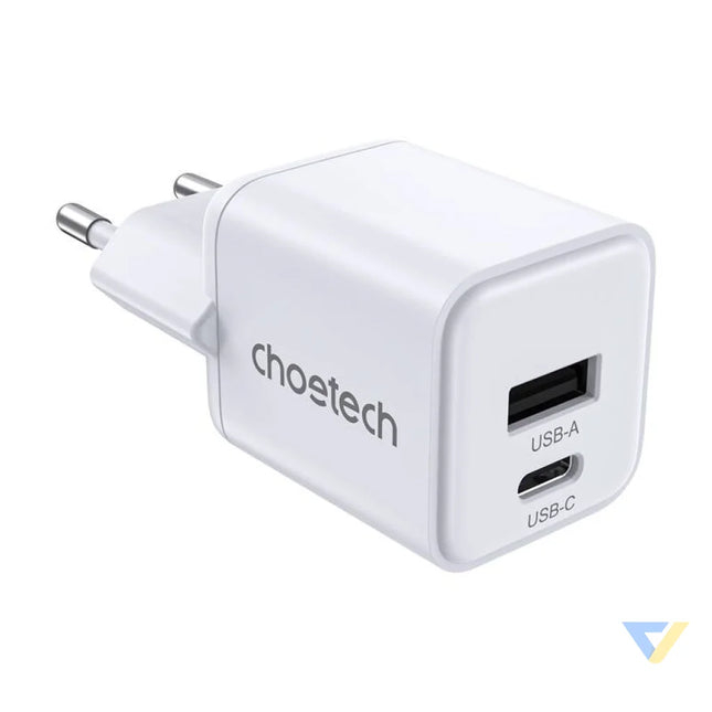 Wall Charger Choetech PD30W Dual ports 1C1A (White) mains chargers