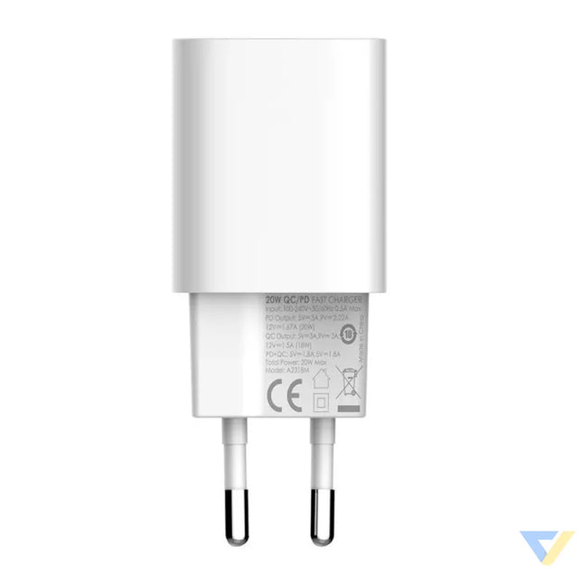 Wall charger LDNIO A2318M USB USB C + USB C Lightning Cable mains chargers