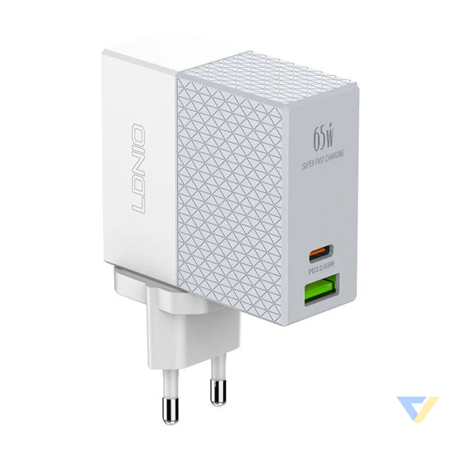 Wall charger LDNIO A2620C USB USB C 65W + USB C USB C cable mains chargers