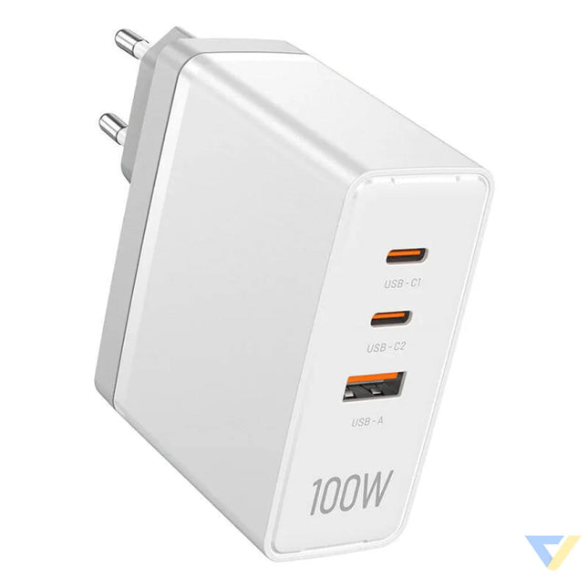 Wall charger Vention FEGW0 EU 2xUSB C USB A 100W/100W/30W GaN (white) mains chargers