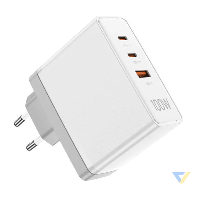 Wall charger Vention FEGW0 EU 2xUSB C USB A 100W/100W/30W GaN (white) mains chargers