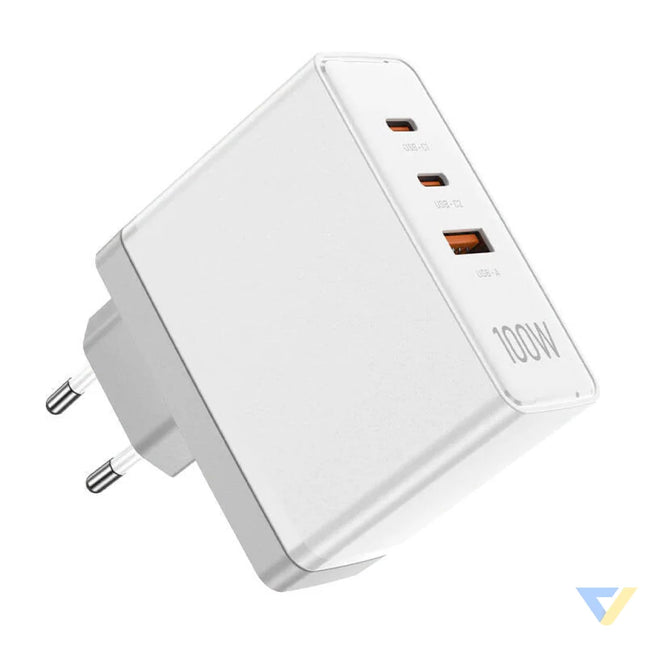 Wall charger Vention FEGW0 EU 2xUSB C USB A 100W/100W/30W GaN (white) mains chargers