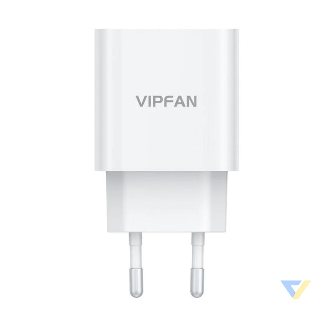 Wall charger VFAN E04 USB C 20W QC 3.0 + Lightning cable (white) mains chargers