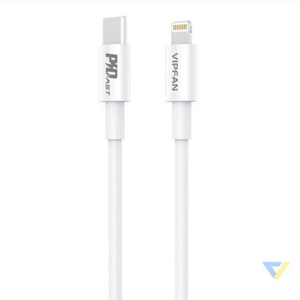 Wall charger VFAN E04 USB C 20W QC 3.0 + Lightning cable (white) mains chargers